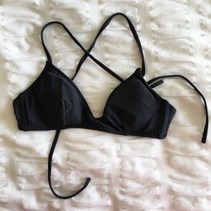 J. Crew french halter swimsuit top- charcoal gray